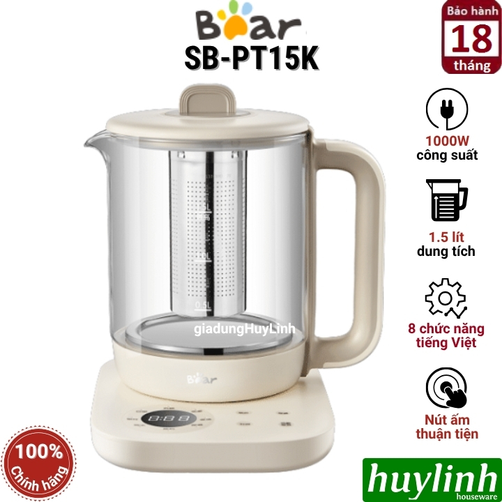 Bình pha trà giữ nhiệt Bear SB-PT15K (1.5L)