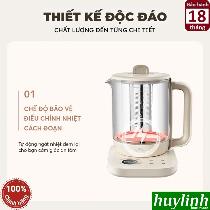Bình pha trà giữ nhiệt Bear SB-PT15K (1.5L) 4