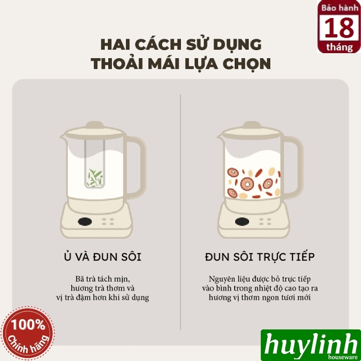 Bình pha trà giữ nhiệt Bear SB-PT15K (1.5L) 9