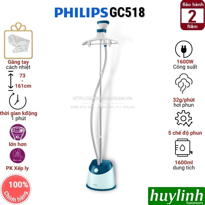 Bàn ủi hơi nước dạng đứng Philips GC518 - Hàng chính hãng