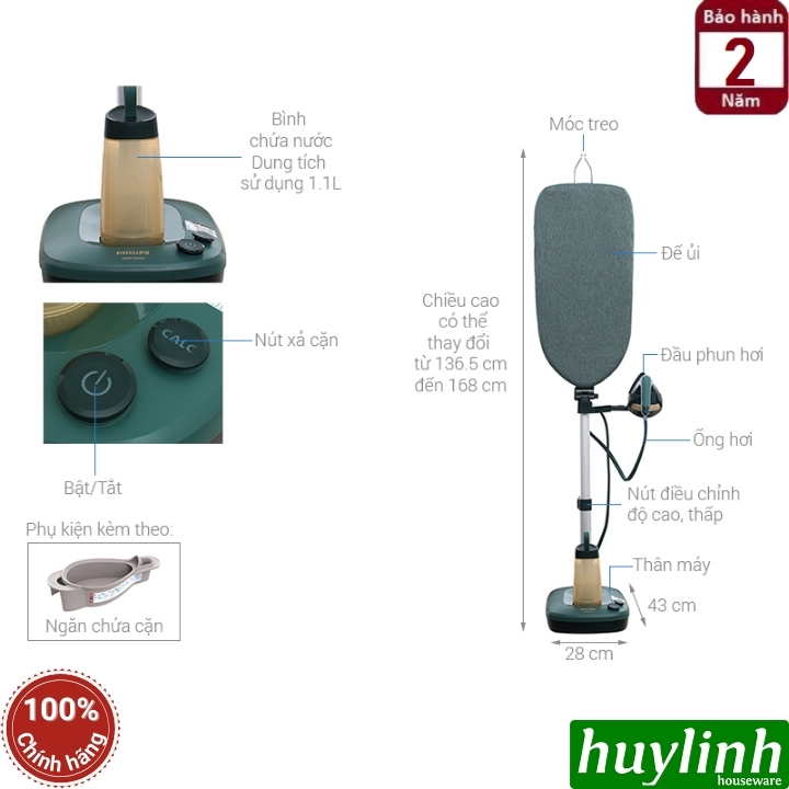 Bàn ủi hơi nước dạng đứng Philips AIS6020/70 - 1800W - Series 6000 2
