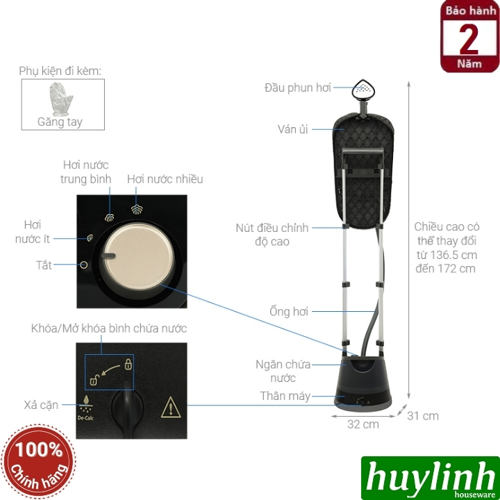 Bàn ủi hơi nước dạng đứng Philips STE3170/80 - 2000W - Có Ván ủi StyleBoard nghiêng 2
