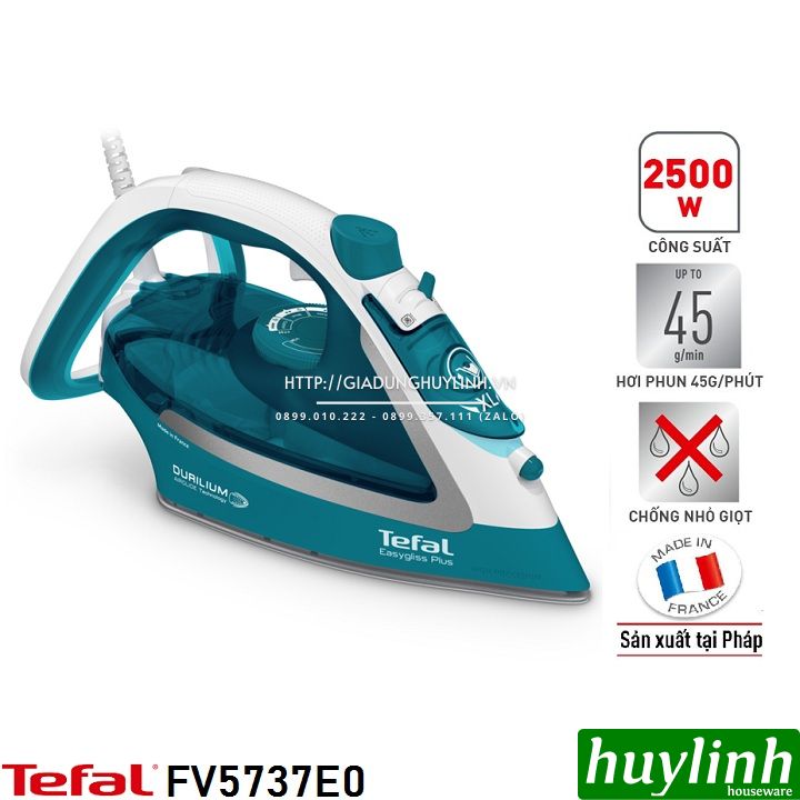 Bàn là - ủi hơi nước Tefal FV5737E0 - 2500W - Made in Pháp