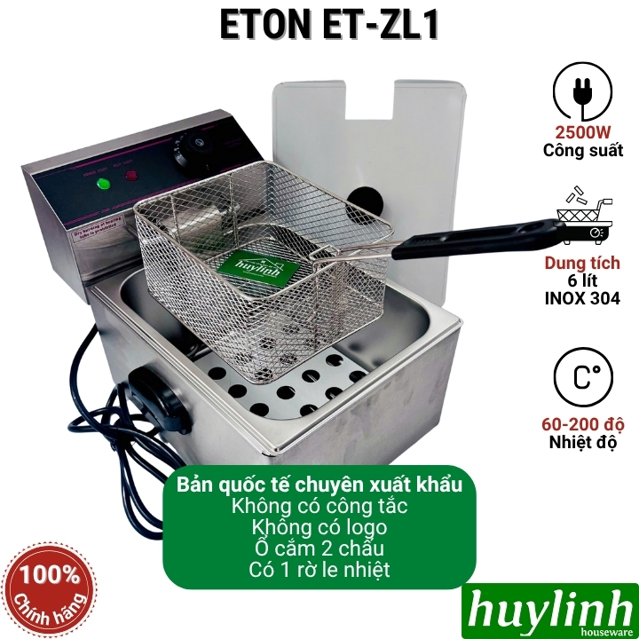 Bản quốc Tế - Bếp chiên nhúng ngập dầu Eton ZL1 - dung tích 6 lít - 2500W