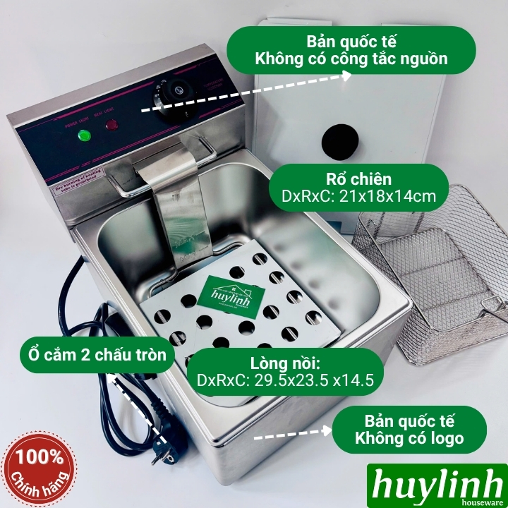 Bản quốc Tế - Bếp chiên nhúng ngập dầu Eton ZL1 - dung tích 6 lít - 2500W 2