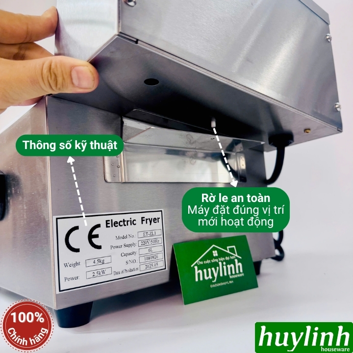 Bản quốc Tế - Bếp chiên nhúng ngập dầu Eton ZL1 - dung tích 6 lít - 2500W