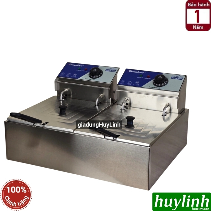 Bếp chiên nhúng đôi ngập dầu Raiden RD-1206 - Dung tích 6 + 6 lít - BH 12 tháng 3