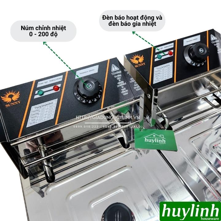 Bếp chiên nhúng đôi 2 ngăn ngập dầu Sunny SN02 - 6 lít + 6 lít 2