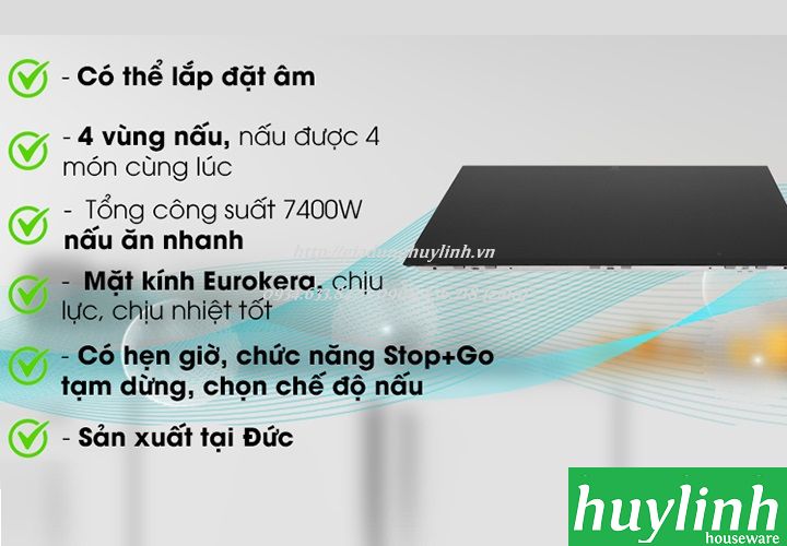 Bếp từ âm 4 vùng nấu Electrolux EHXD875FAK - Made in Đức - Hàng chính hãng 5