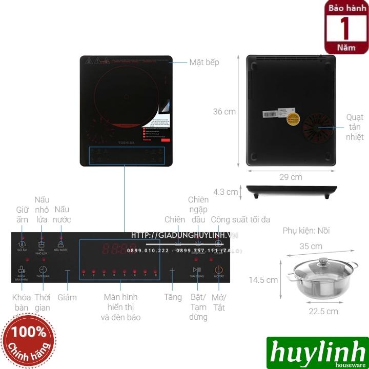 Bếp điện từ đơn Toshiba IC-20S1PV - 2000W - Tặng nồi lẩu 2