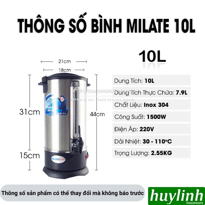 Bình đun nước nóng Milate dung tích 8 lít - 10 lít - 12 lít - 16 lít - 20 lít - Inox 304 cao cấp 5