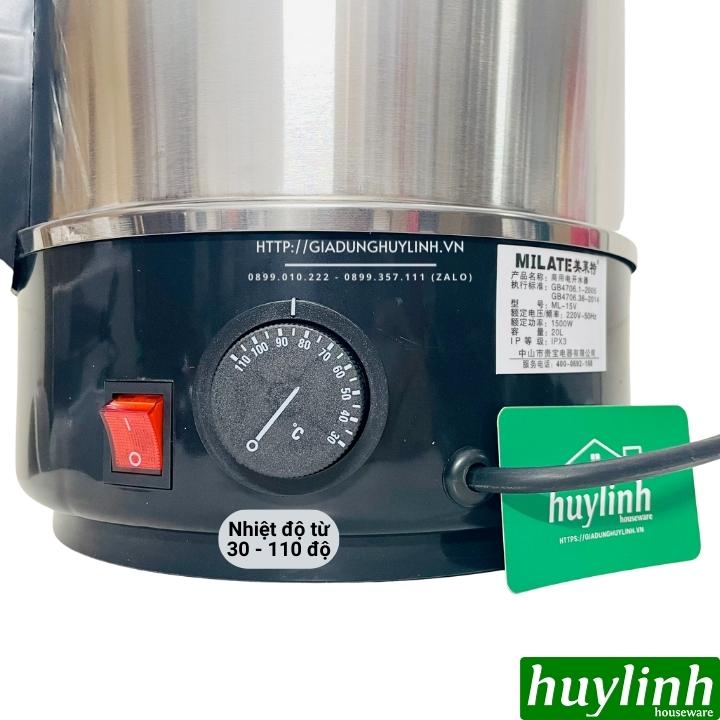 Bình đun nước nóng Milate dung tích 8 lít - 10 lít - 12 lít - 16 lít - 20 lít - Inox 304 cao cấp 3