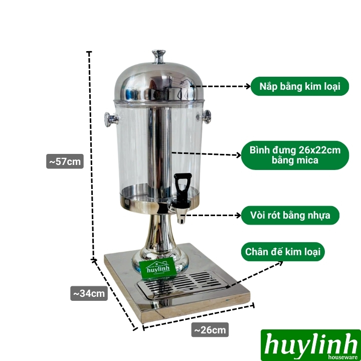 Bình đựng nước trái cây hoa quả dung tích 8 lít