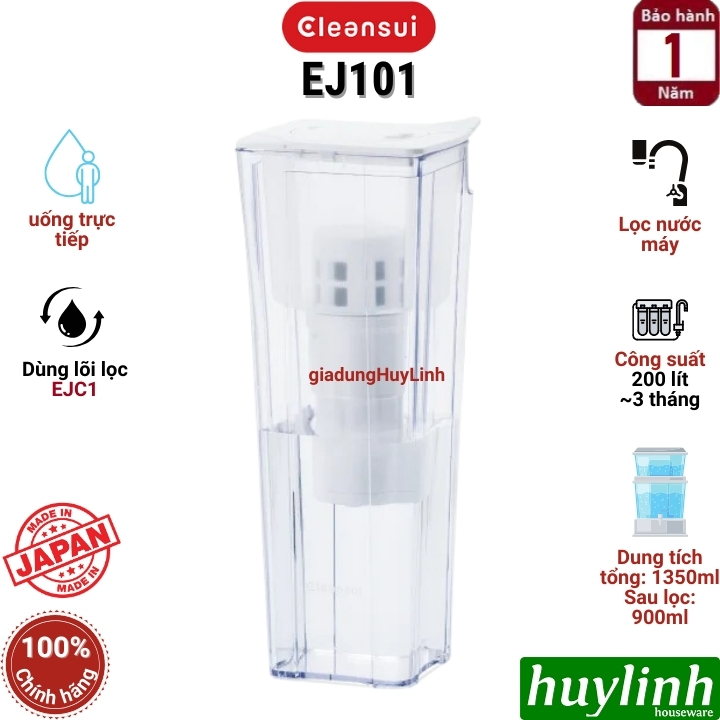 Thiết bị bình lọc nước cầm tay Cleansui EJ101