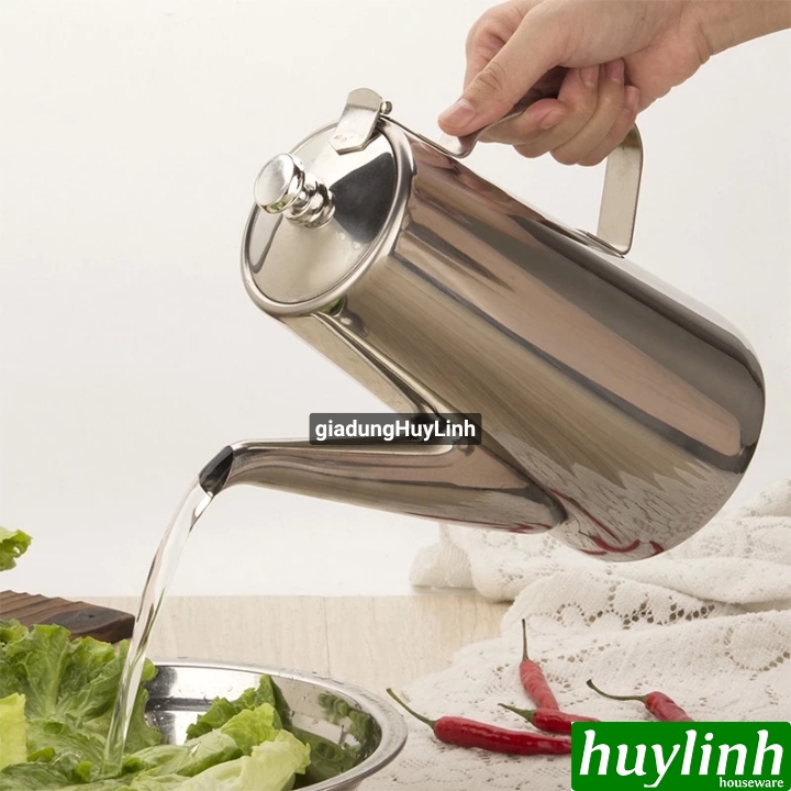 Bình đựng nước - ấm rót nước inox có vòi dài - 2 lít - 2000ml 2