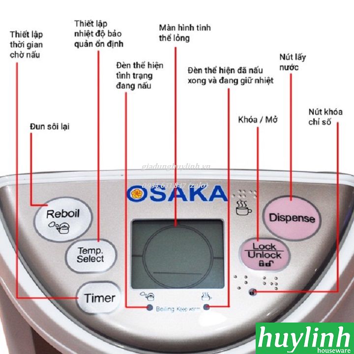 Bình thủy điện Osaka APE-406P - 4 lít 3