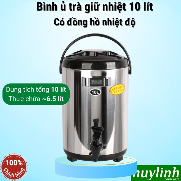 Bình Ủ Trà Inox 8L & 10L Có Đồng Hồ 2