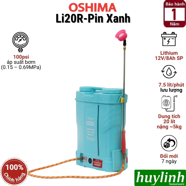 Bình xịt điện phun thuốc trừ sâu Oshima Li20R-Pin