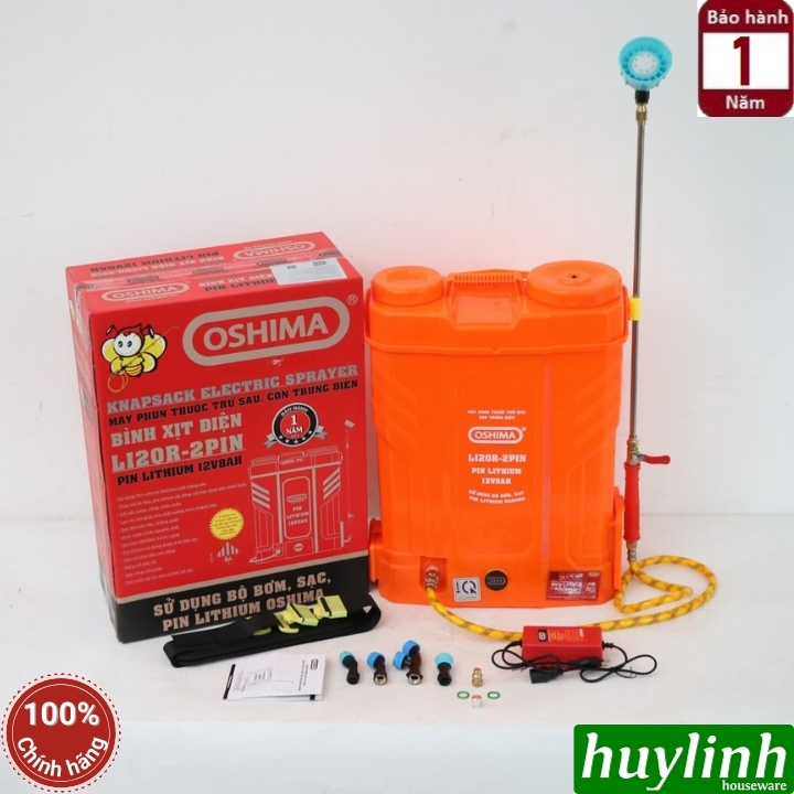 Bình xịt điện phun thuốc trừ sâu Oshima Li20R-Pin 2\