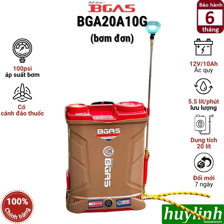 Máy xịt phun thuốc trừ sâu Bgas BGA20A10G và BGA20A12G