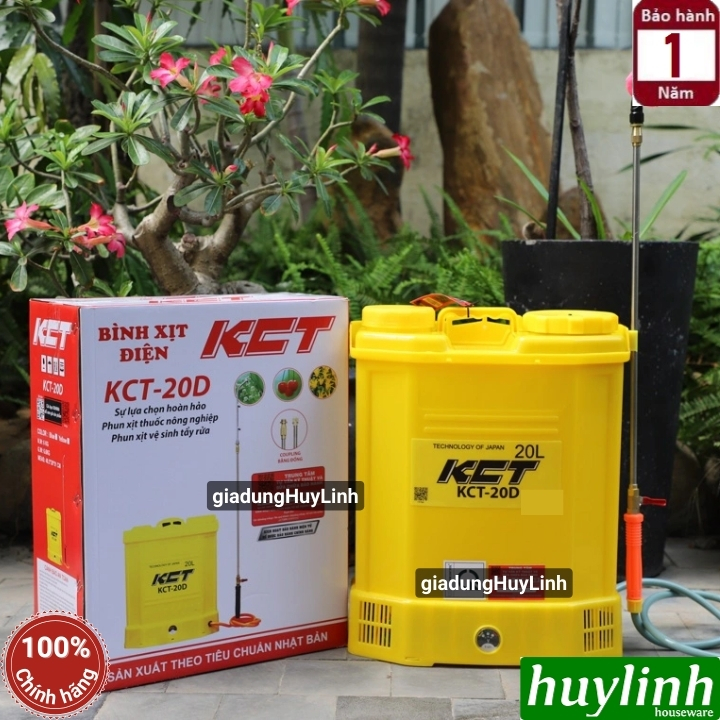 Bình xịt điện phun thuốc trừ sâu KCT 20D - 20 lít - 12V/8Ah 2