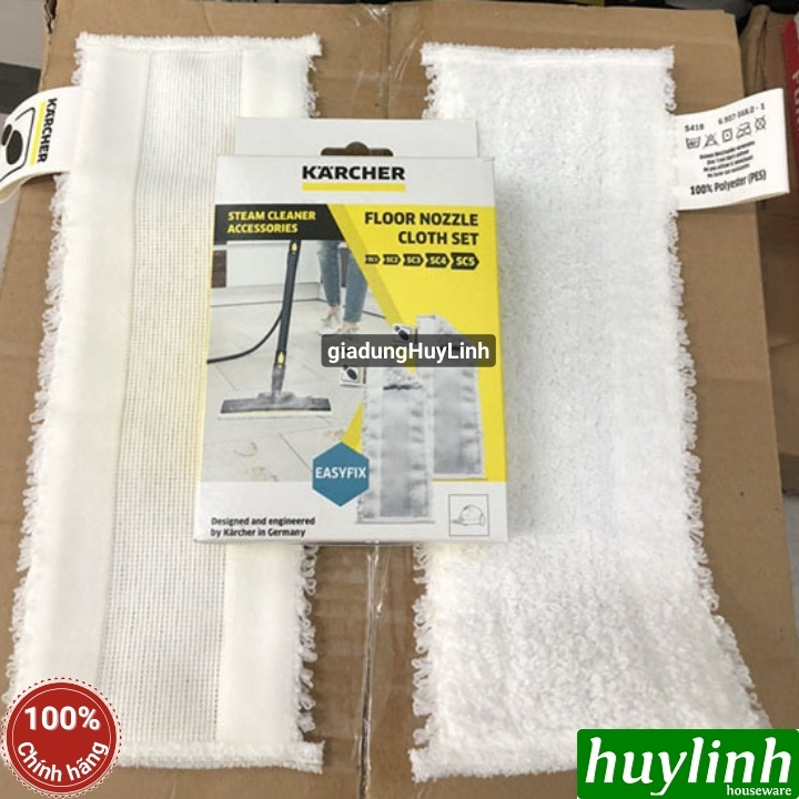 Bộ 2 khăn lau sàn EasyFix Microfibre Karcher cho SC2 - SC3 - 2.863-259.0
