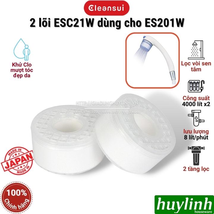 Bộ 2 lõi lọc Cleansui ESC21W dùng cho thiết bị lọc vòi sen Cleansui ES201W