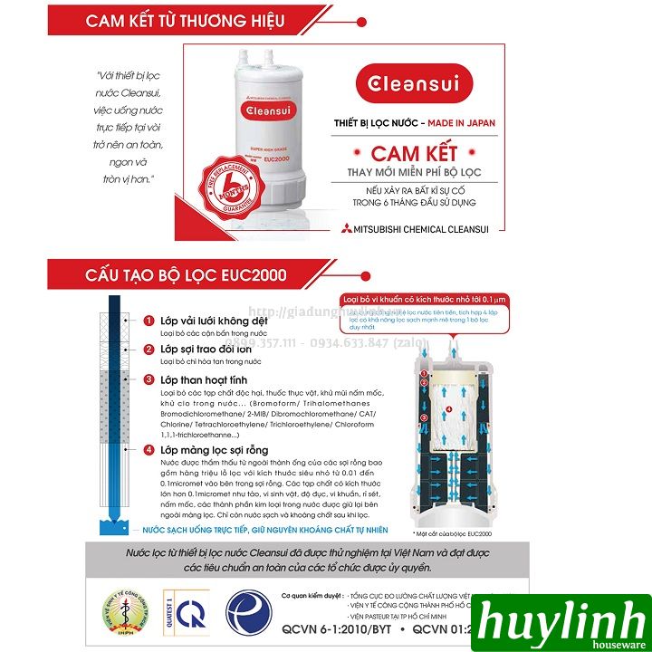 Lõi lọc Cleansui UZC2000E / EUC2000 dùng cho ET101 EU101 EU301 3