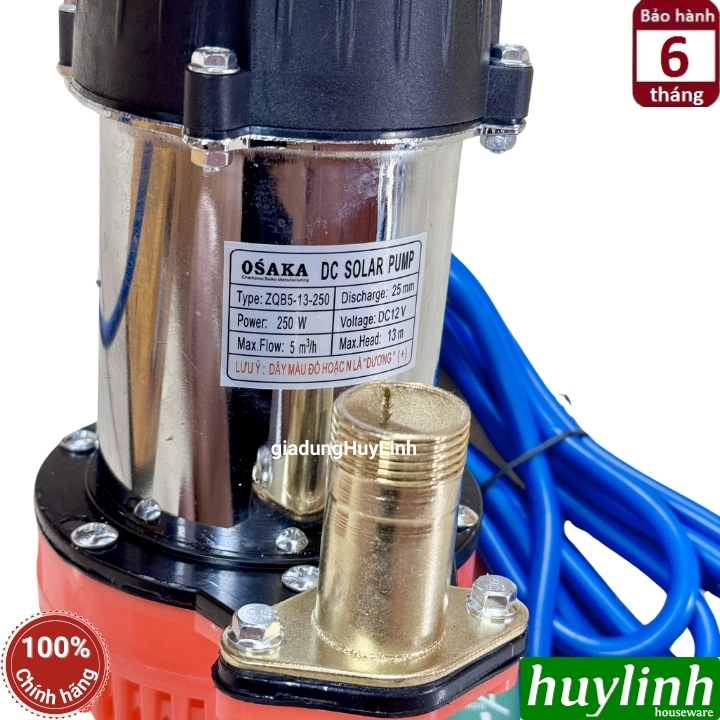 Máy bơm chìm cánh inox Osaka 250W - 12V - bơm chống ngập 3