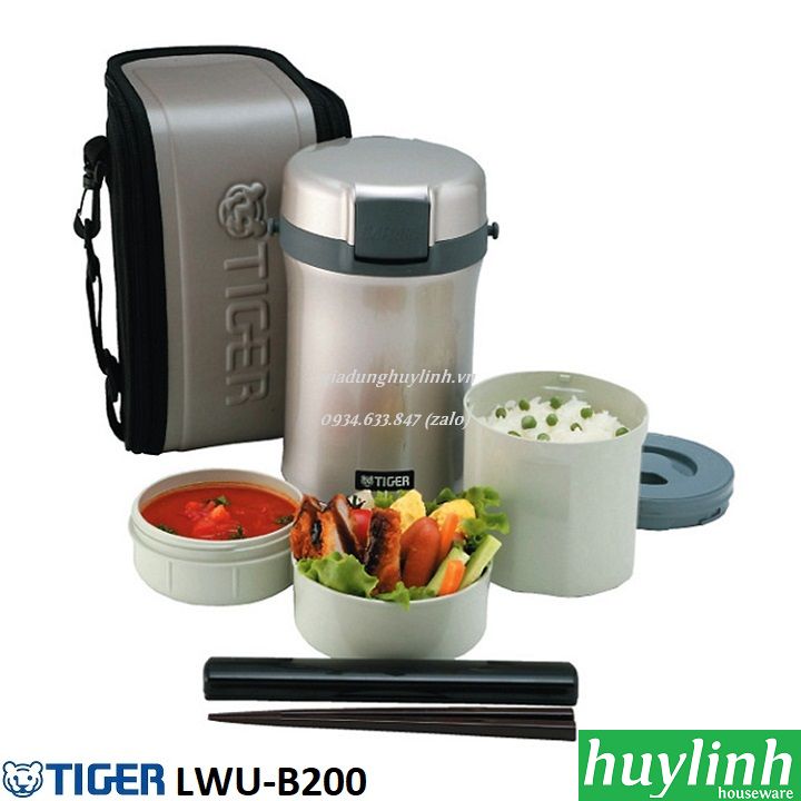 Cà mèn hộp đựng cơm Tiger LWU-B200 - 3 ngăn