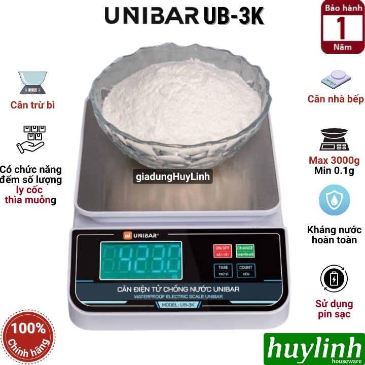 Cân điện tử nhà bếp Unibar UB-3K