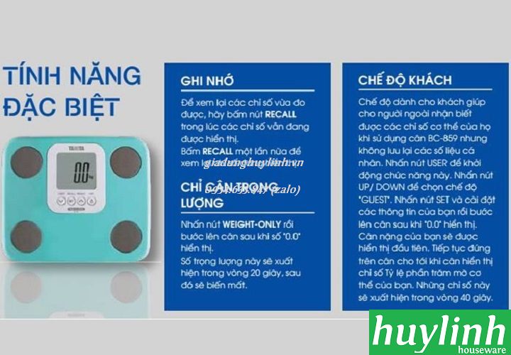 Cân sức khỏe Tanita BC859 phân tích cơ thể - giadunghuylinh.vn 6