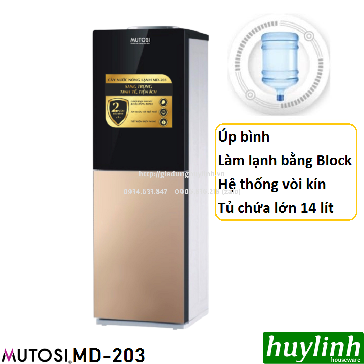 Cây nước nóng lạnh Mutosi MD-203 - Làm lạnh bằng Block