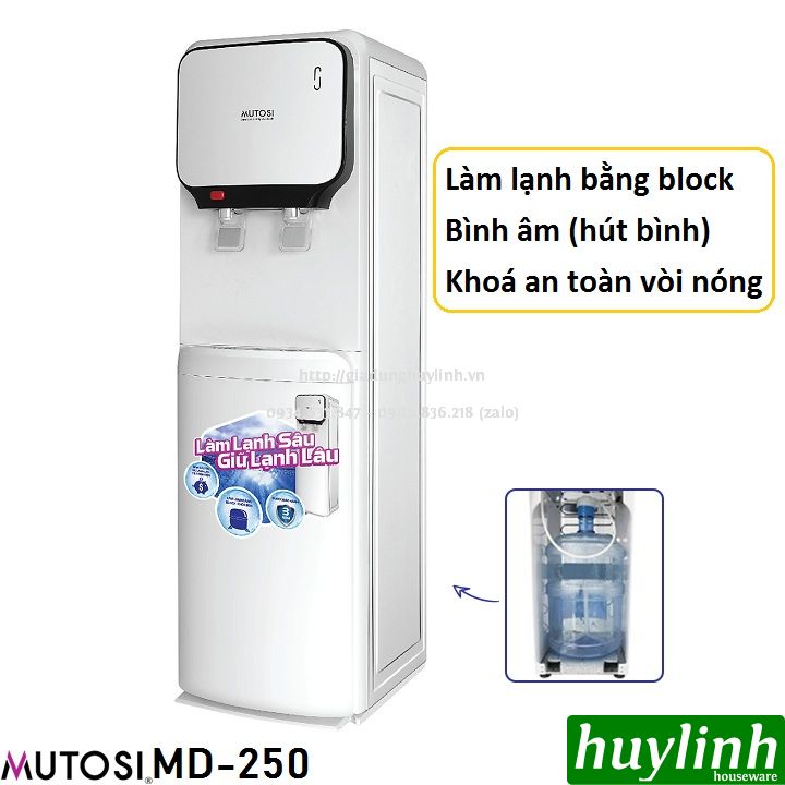 Cây nước nóng lạnh Mutosi MD-250 - Làm lạnh bằng Block