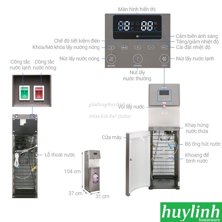 Cây nước nóng lạnh Toshiba RWF-W1830UVBV-T 2