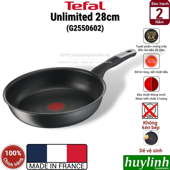 Chảo chiên đáy từ Tefal Unlimited 28cm - G2550602 - Sản xuất tại Pháp