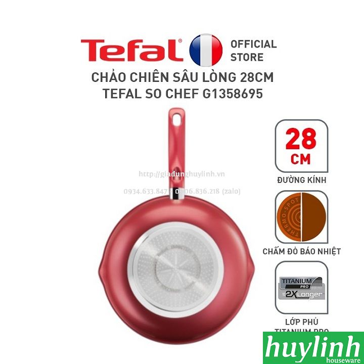 Chảo chiên xào sâu lòng đáy từ Tefal So Chef G1358695 - 28 cm 3