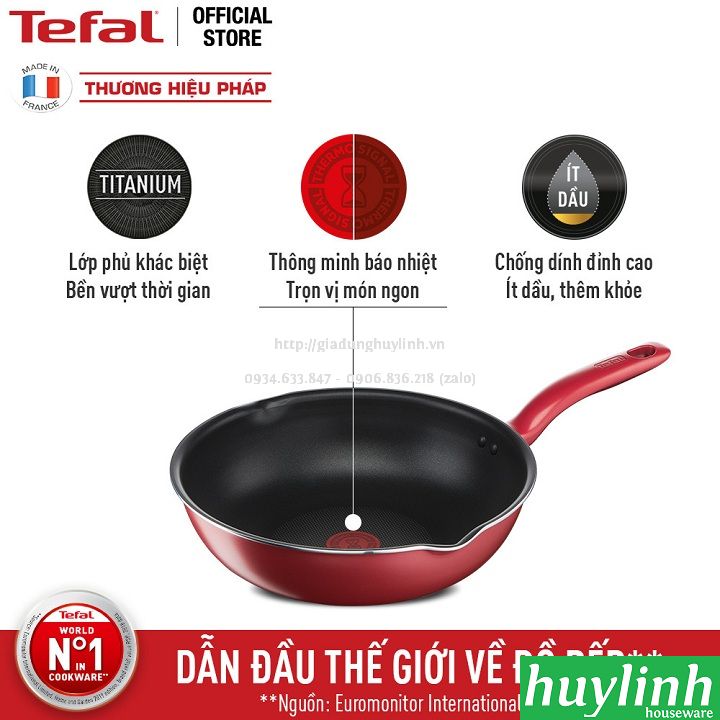 Chảo chiên xào sâu lòng đáy từ Tefal So Chef G1358495 - 24 cm 2