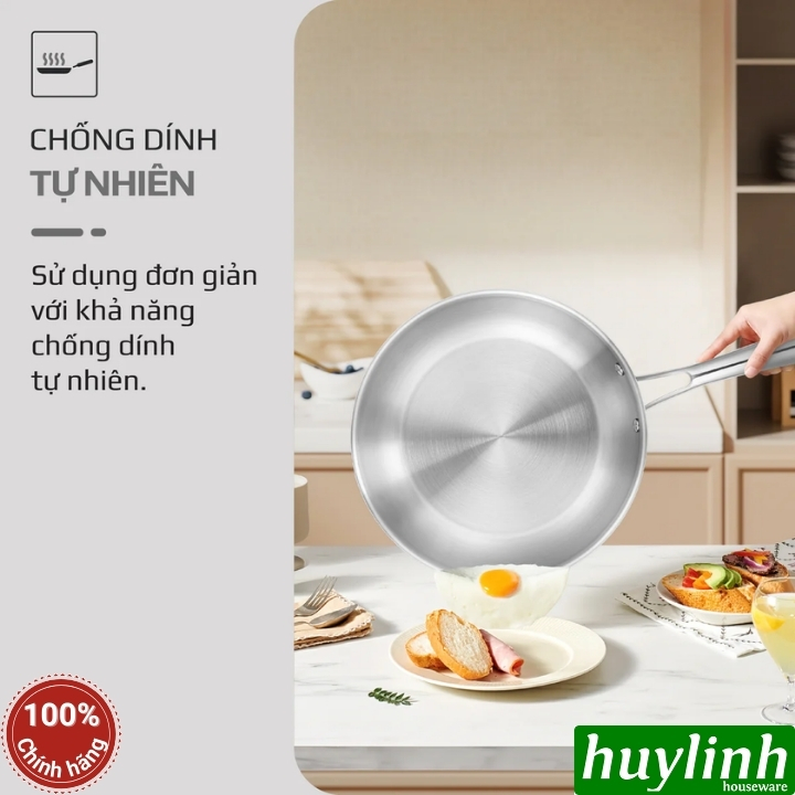 Chảo inox đáy từ 4 lớp Olivo Steve X 3