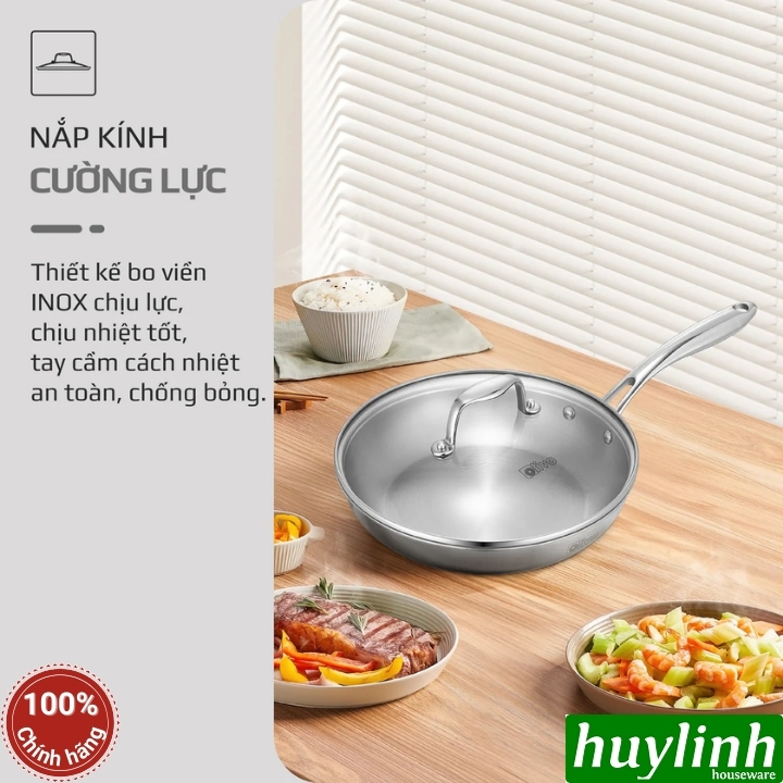 Chảo inox đáy từ 4 lớp Olivo Steve X 5