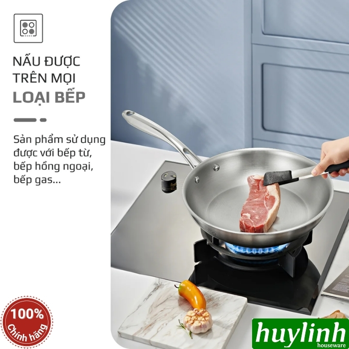 Chảo inox đáy từ 4 lớp Olivo Steve X 6