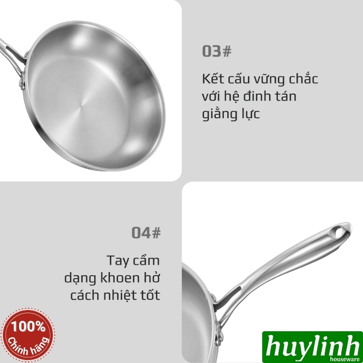 Chảo inox đáy từ 4 lớp Olivo Steve X  7