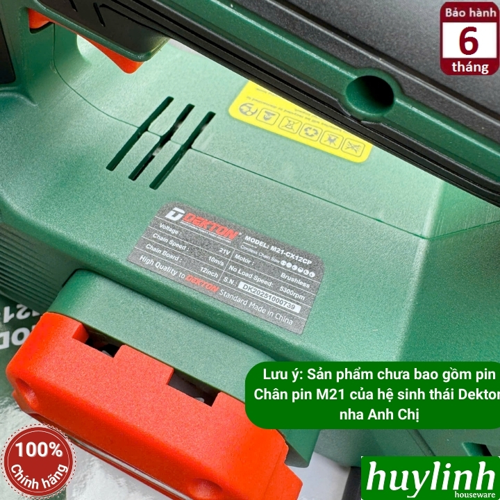 Máy Cưa Xích Dùng Pin Dekton M21-CX12CP – Motor Không Chổi Than 6
