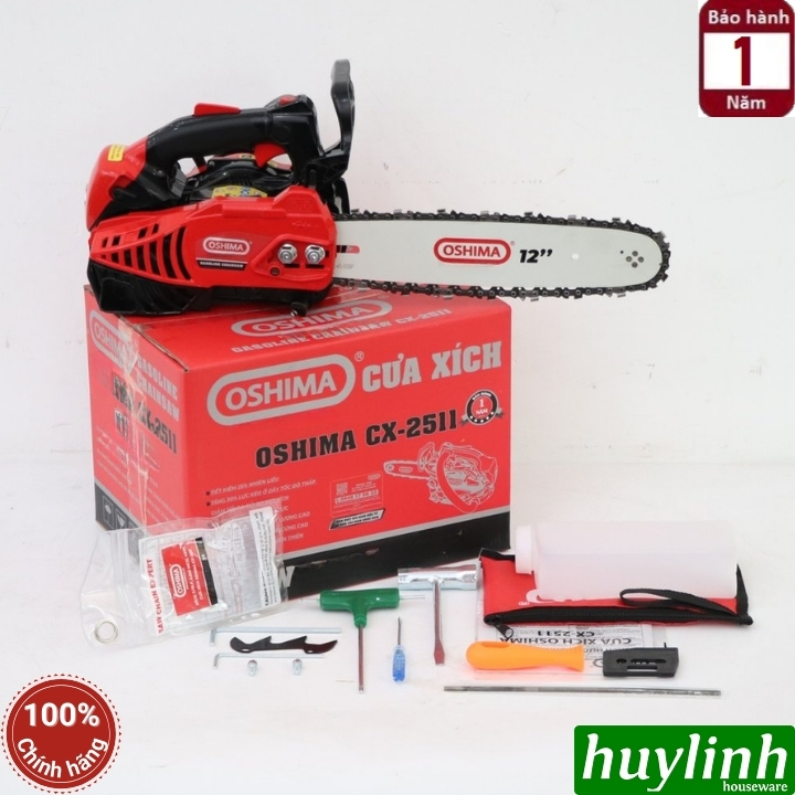 Máy cưa xích mini chạy xăng Oshima CX-2511 - lam dài 30cm - xi lanh 25cc 2