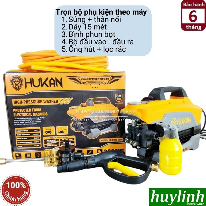 Máy xịt rửa xe Hukan HK-CWM2600 - 2600W - Motor lõi đồng - Tặng khớp nối nhanh đầu ra 2