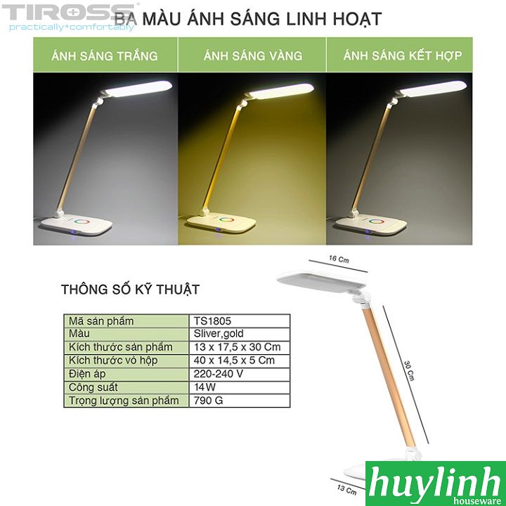 Đèn bàn LED chống cận Tiross TS1805-2