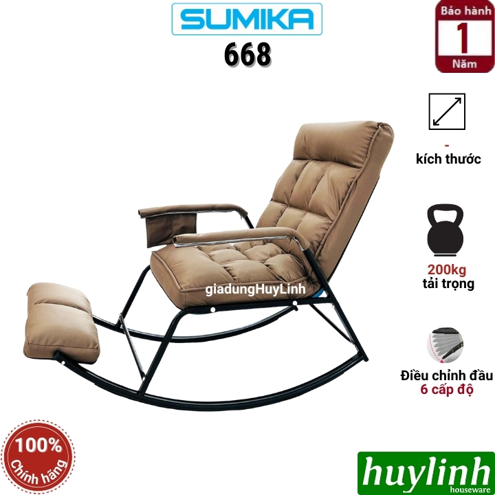 Ghế bập bênh thư giãn Sumika 668 - Tải trọng 200kg - khung thép sơn tĩnh điện