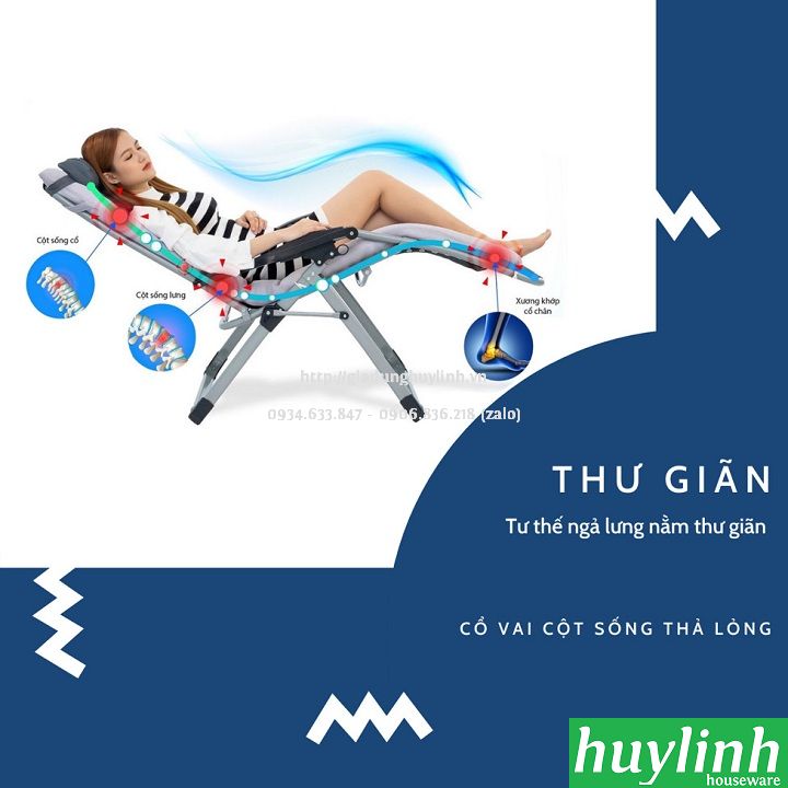 Ghế xếp gấp thư giãn Kachi MK232 - Tặng khay để ly - Tải trọng 300kg 4