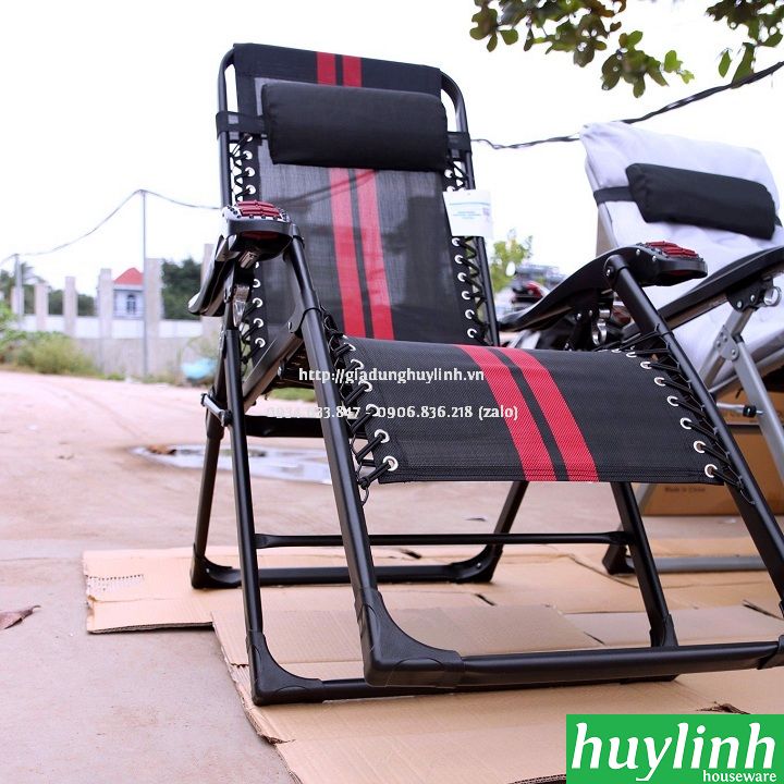 Ghế xếp gấp thư giãn Kachi MK234 - Có lăn massage tay - Tặng khay để ly - Tải trọng 300kg 6