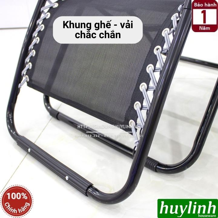 Ghế xếp gấp thư giãn Sumika 179A - Tải trọng 200kg - Khoá Kim Loại - Tặng khay để ly 5